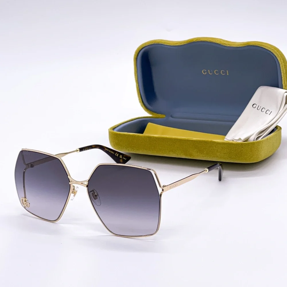 NEW GUCCI GG0817S 006 SQUARE WOMEN SUNGLASSES GUCCI GG0817S - Picture 1 of 10